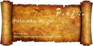 Petruska Örs névjegykártya
